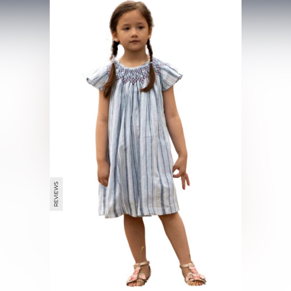 Phlona little girl smocked stripe dress excellent condition
